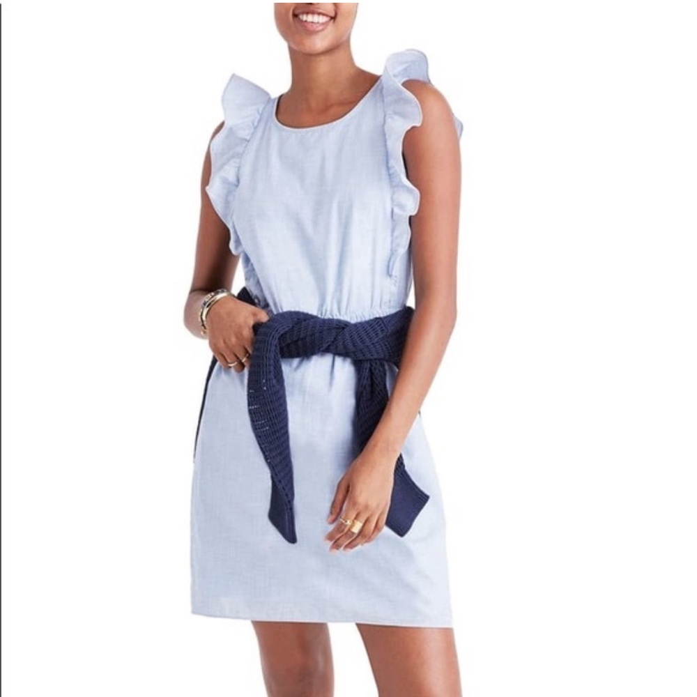 NWOT MADEWELL Bellflower Ruffle Cotton Mini Sundress women solids S 4